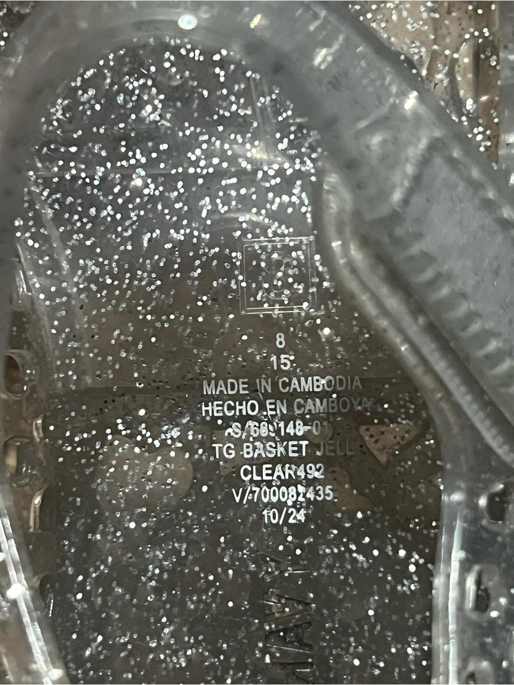 Old Navy Girls' Silver Glitter Jelly Mary Jane Sandals